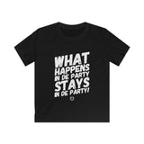 What Happens In De Party Kids Softstyle Tee