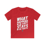 What Happens In De Party Kids Softstyle Tee