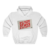What Happens In De Party! Hoodie (Red Text)