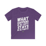 What Happens In De Party Kids Softstyle Tee