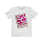 Blame It On De Music! Tee (Magenta Text)