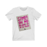 Blame It On De Music! Tee (Magenta Text)